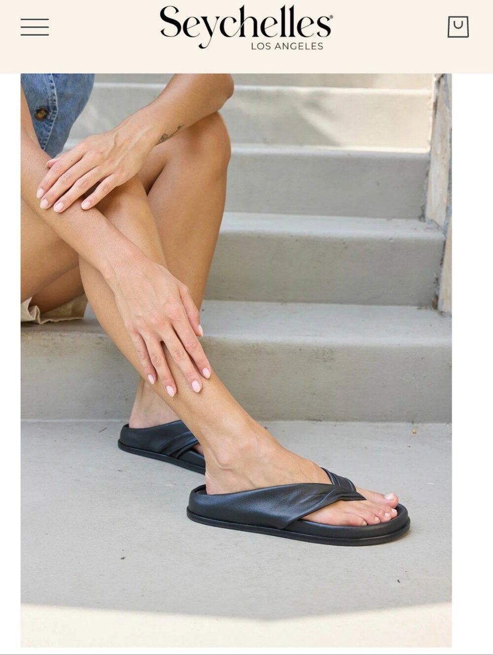 Seychelles Let It Be Sandal Black Leather Womens Thong Sandals Sz 9 NIB NWT $139